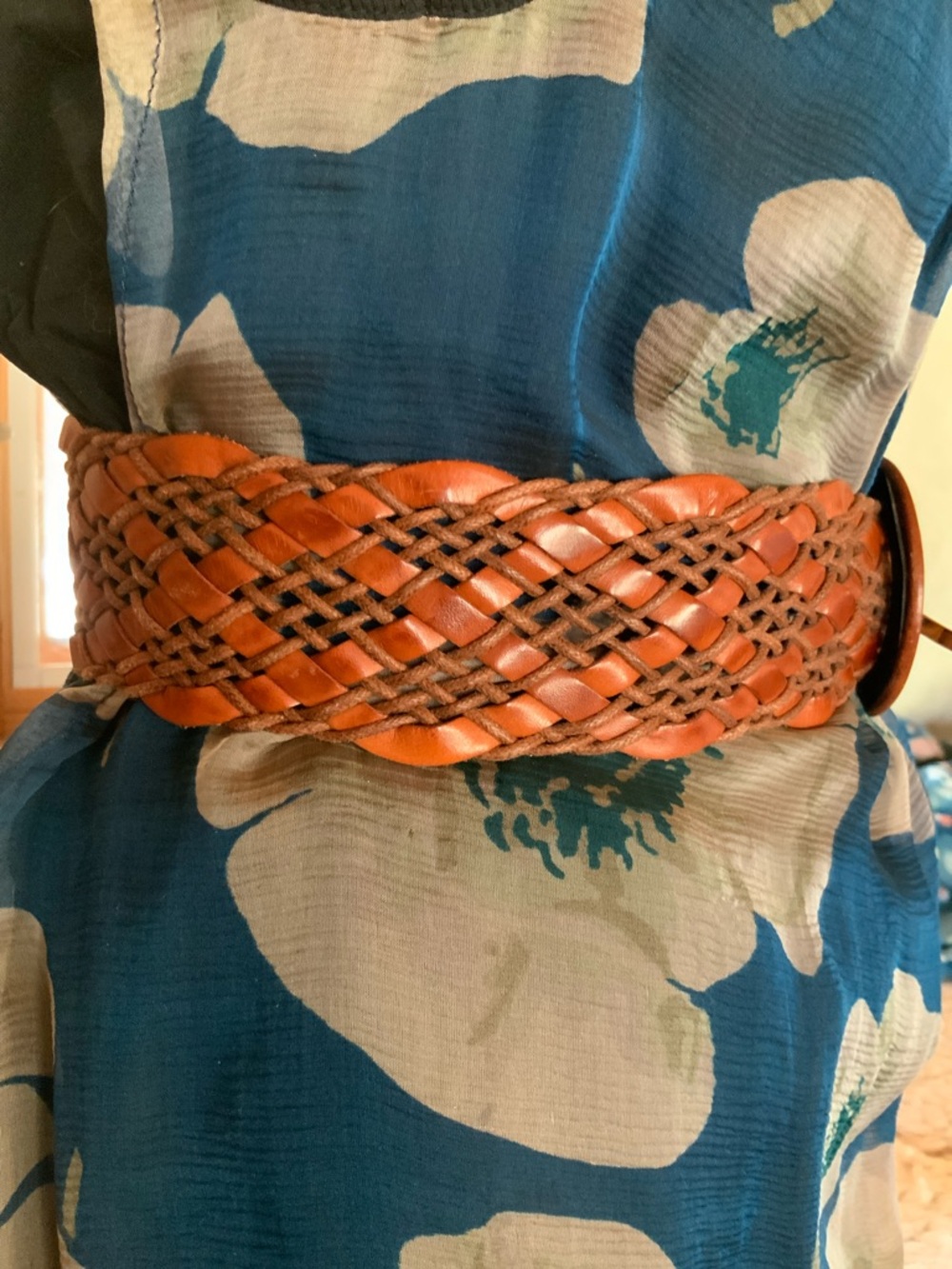 Woven Leather Belt 2” x 38” WOW! - Picture 2 of 14